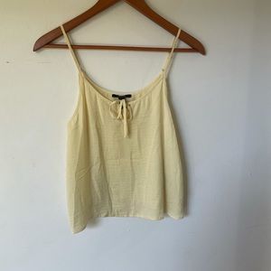 Forever 21 Yellow Tank Crop Top with Tie Front